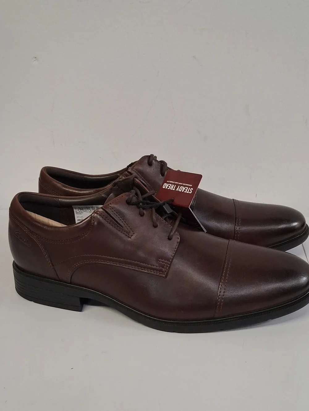 NWT Mens Clarks Steadwell Cap Mahogany Shoes